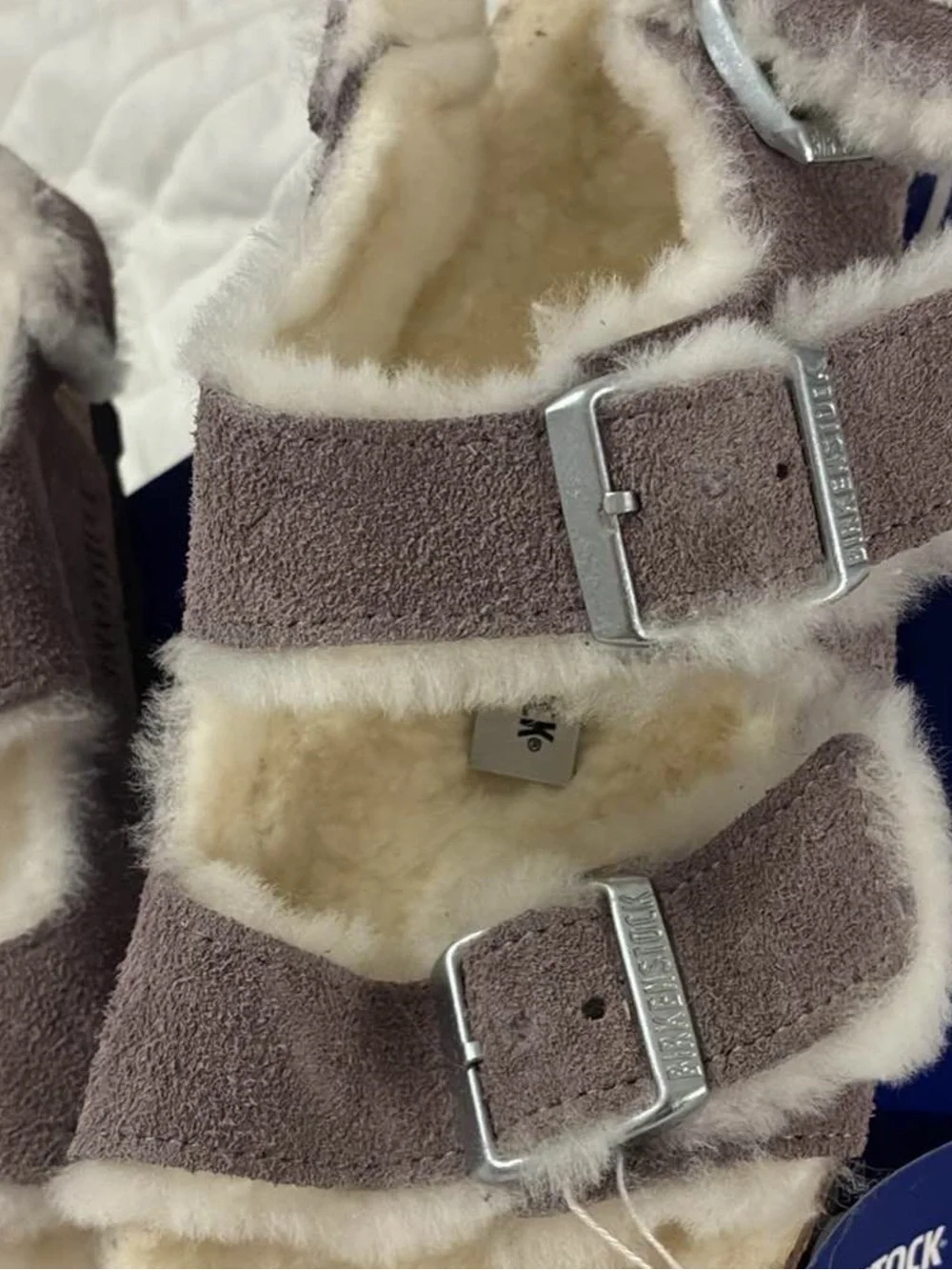 Birkenstock Milano Suede Shearling size 36/ 5.5 in faded purple
